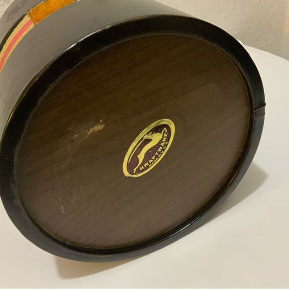 Vintage Kraftware Gucci Style Equestrian Faux Leather Buckle Ice Bucket Barware - Picture 8 of 9